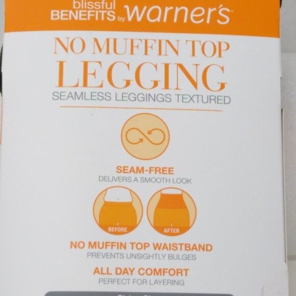 Warner's Blissful Benefits No Muffin Top 2 Pair XS Textured Leggings Camouflage - Picture 7 of 7